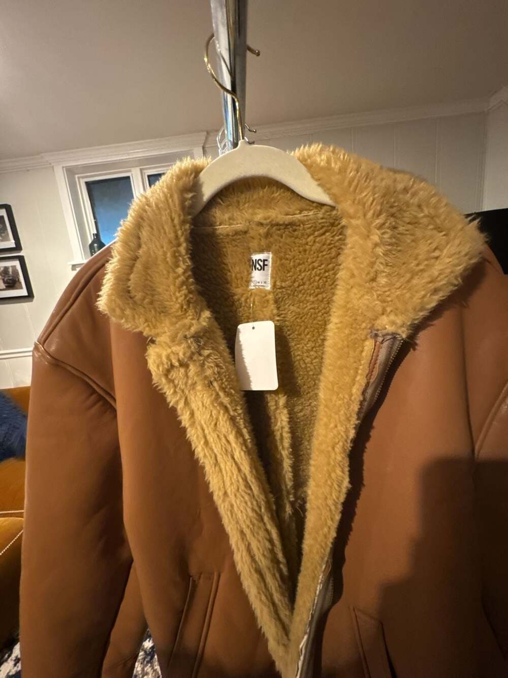 NSF Clothing Faux Leather & Faux Shearling Zip-Up Jacket

Brand new. No Tags
Siz